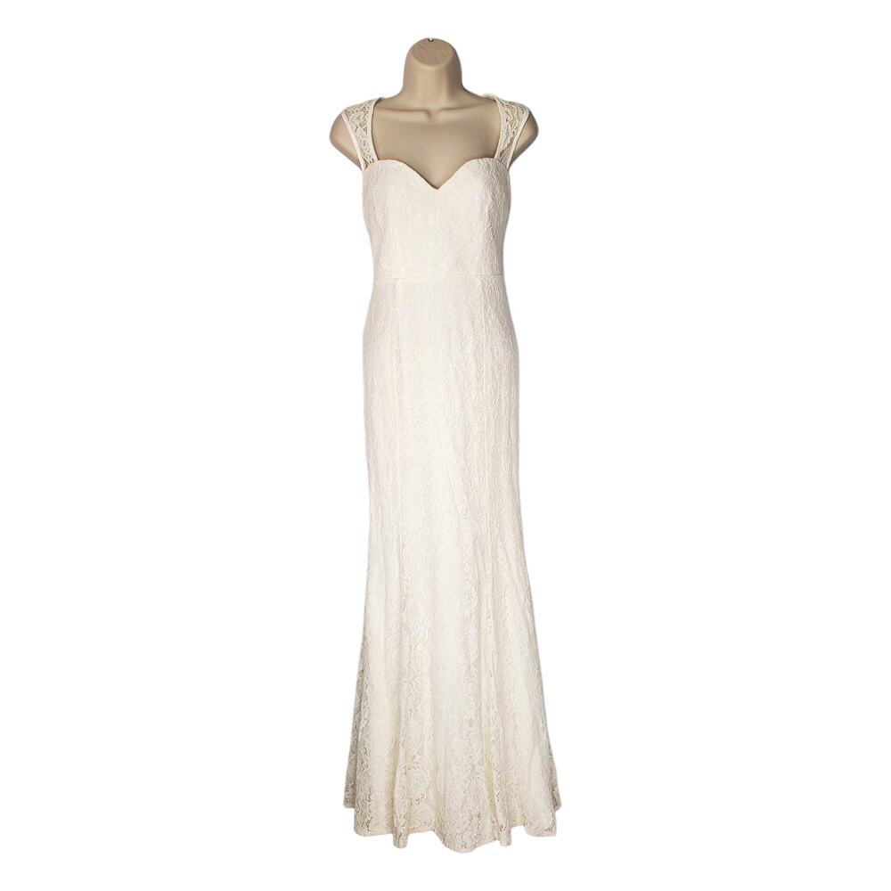 Lulus Rosetta Floral Lace Sweetheart Mermaid Maxi Dress White 24949 Size Medium - Picture 4 of 12